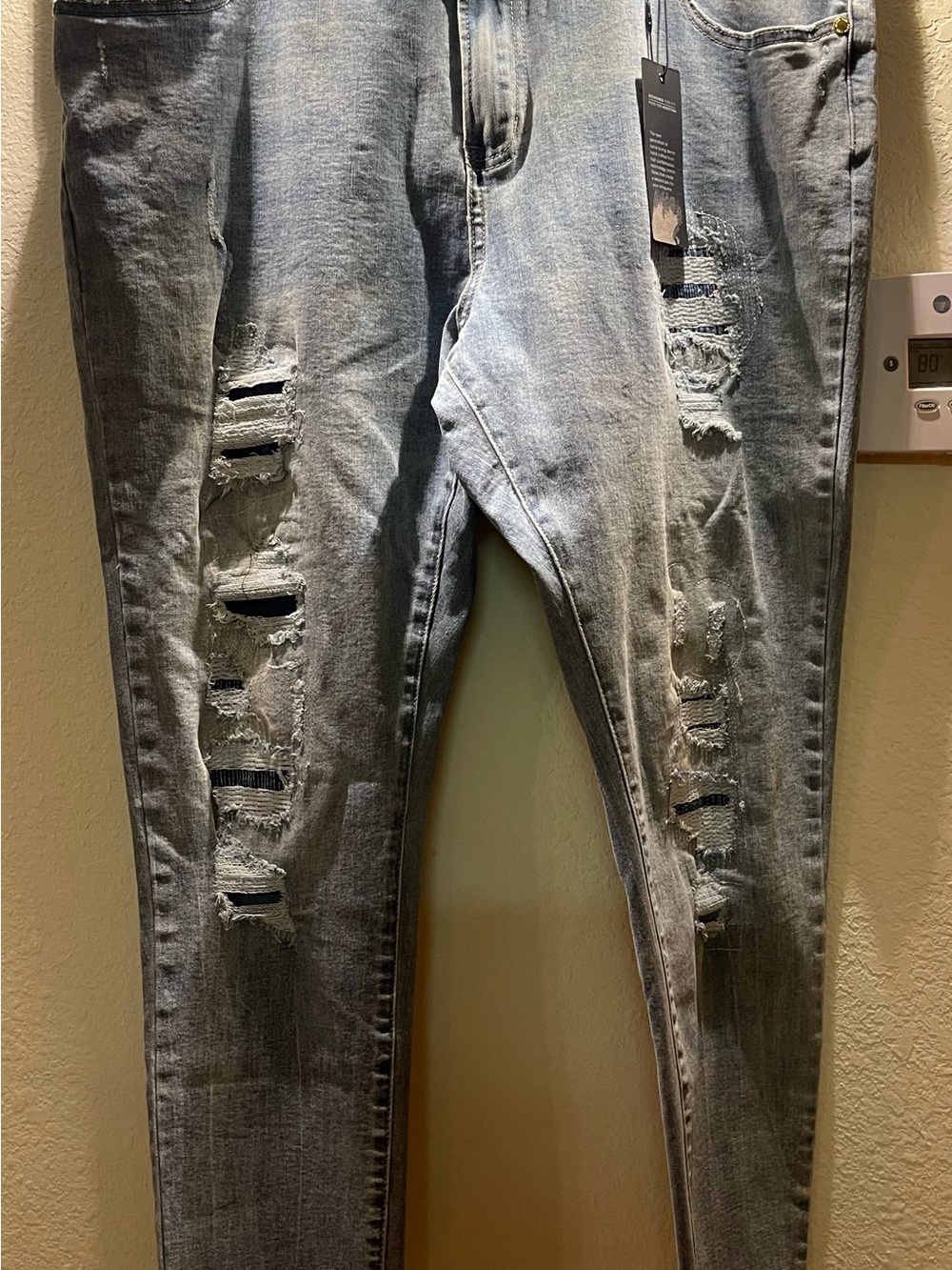 City Chic Light Gray Ripped Skinny Jeans